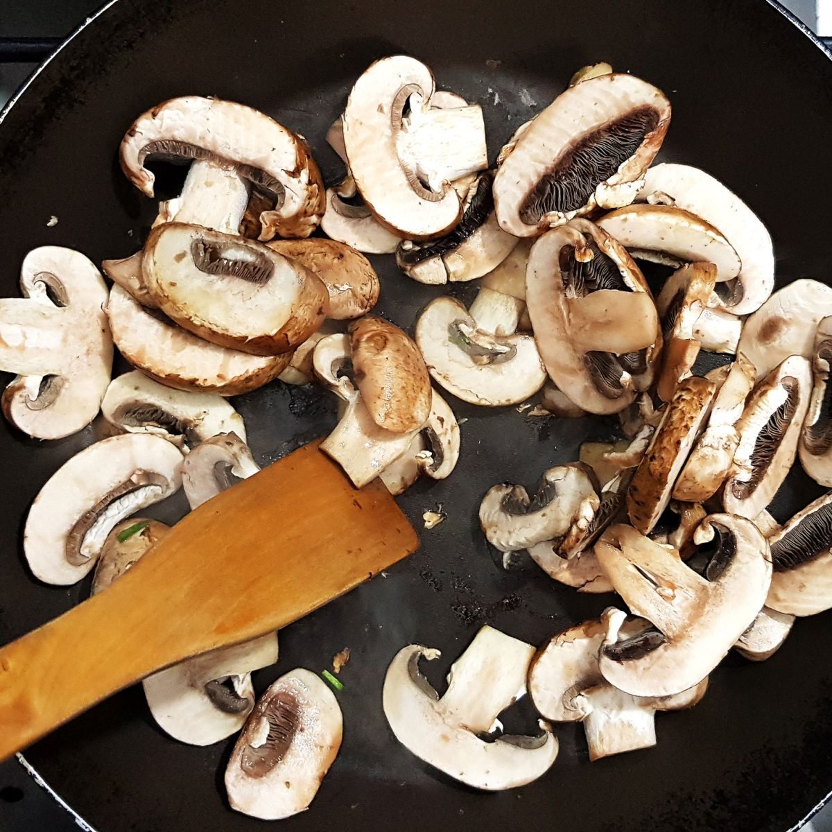 Mushrooms cooking